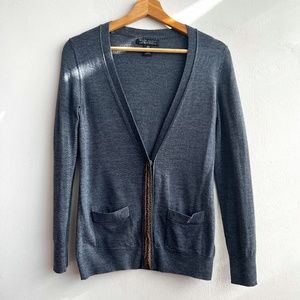BANANA REPUBLIC Merino Wool Cardigan with Gold Detailing